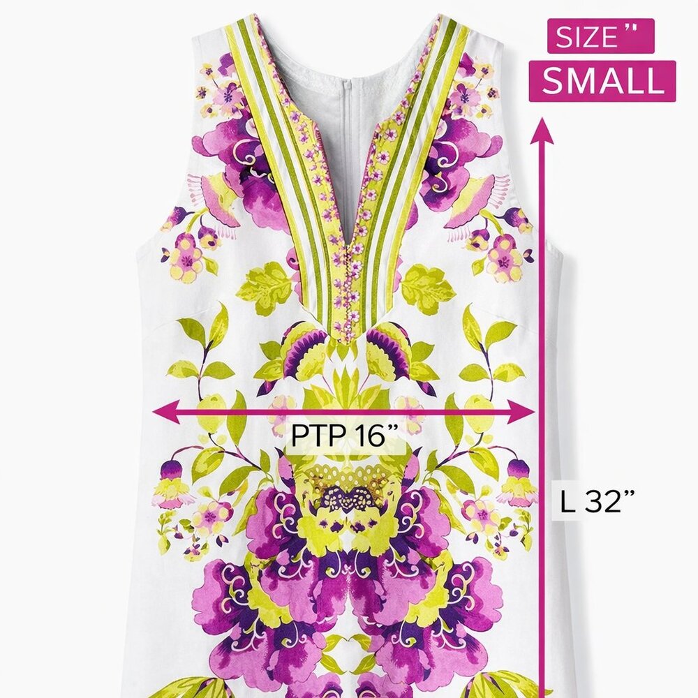 New York & Company Floral Sleeveless Dress – Size Small – 100% Cotton